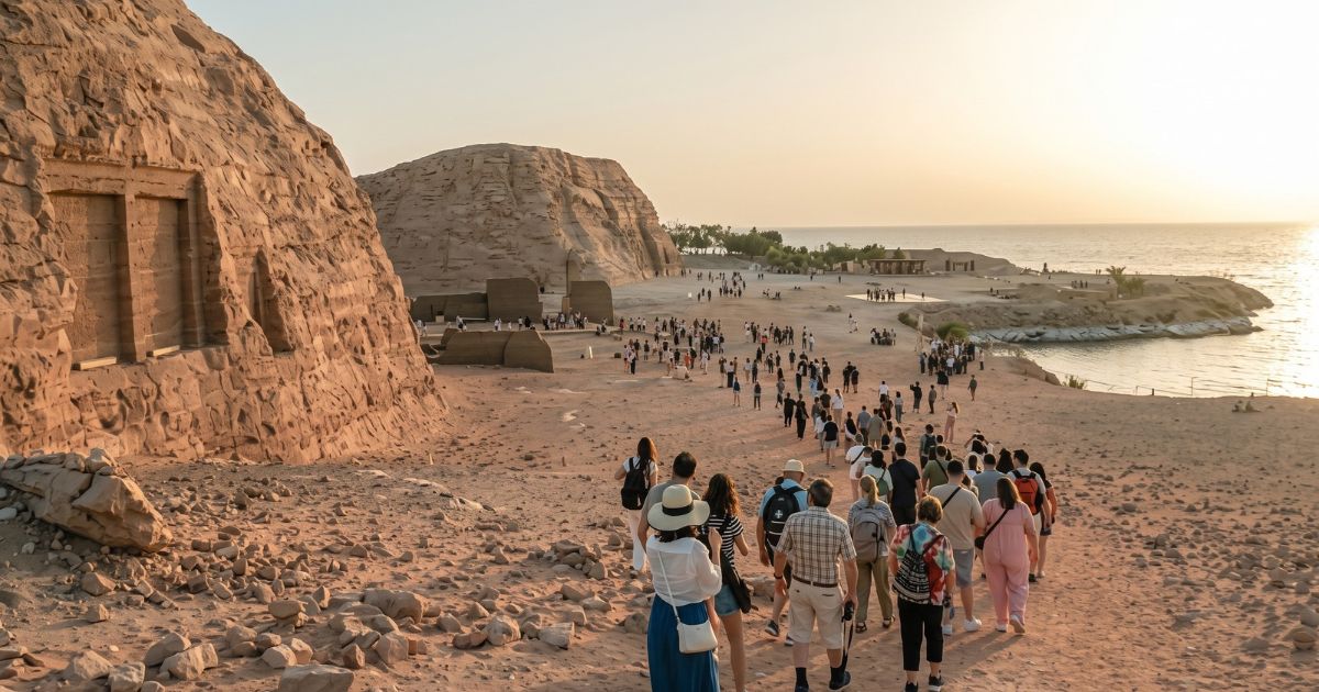 Travellers waiting for a confirmed Egypt group tour departure